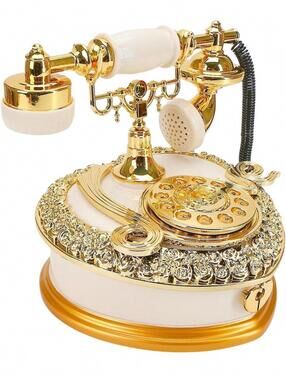 Noble Vintage Style Decorative Rotary Telephone Heart Jewelry Box